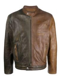 Golden Goose Ilario colour-block leather biker jacket