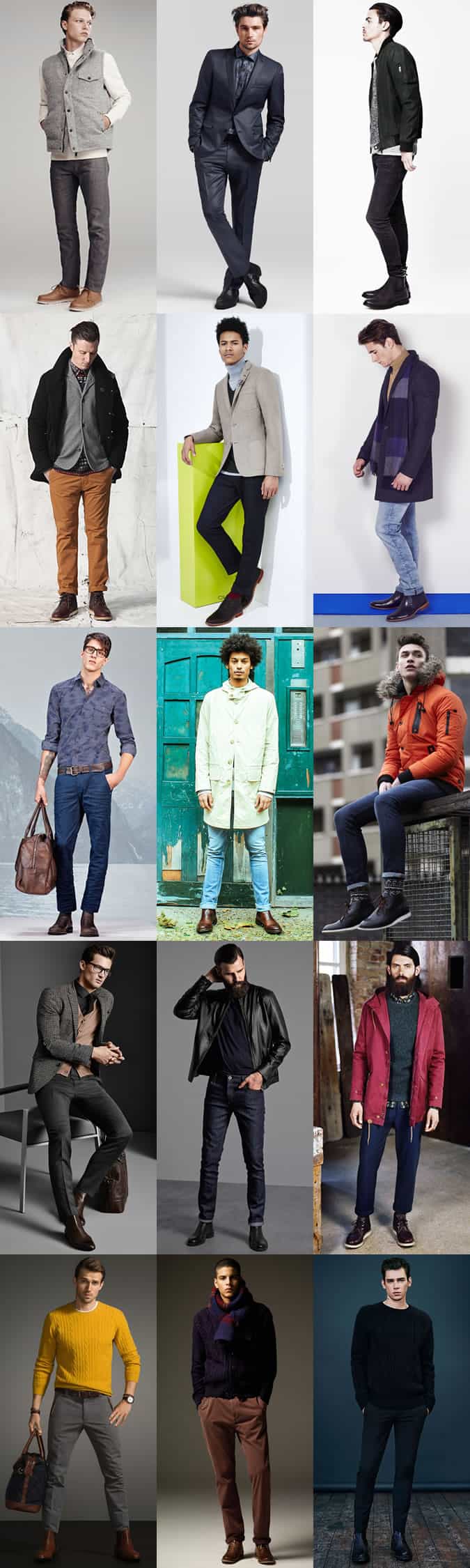 Men's Leather Desert and Chelsea Boots Autumn/Winter Outfit Inspiration Lookbook