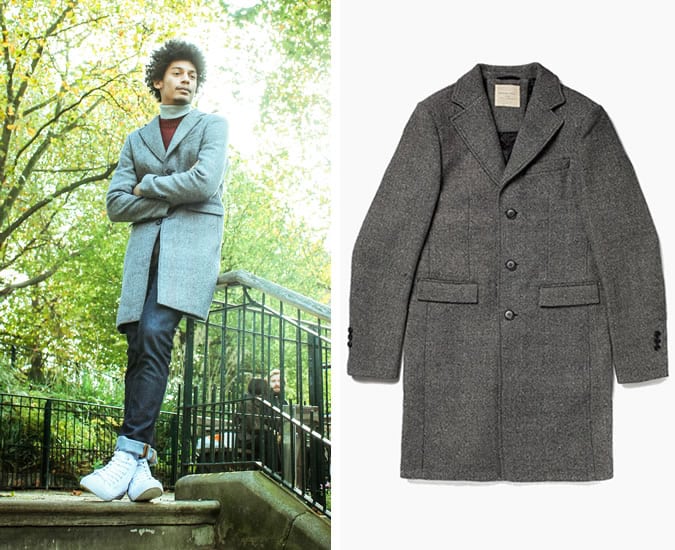 SELECTED LONG BONE WOOL COAT