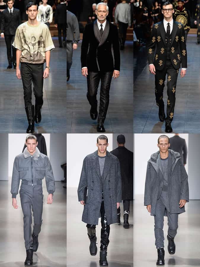 D&G and Calvin Klein Collection AW15 Menswear Collection Shown At Milan Fashion Week