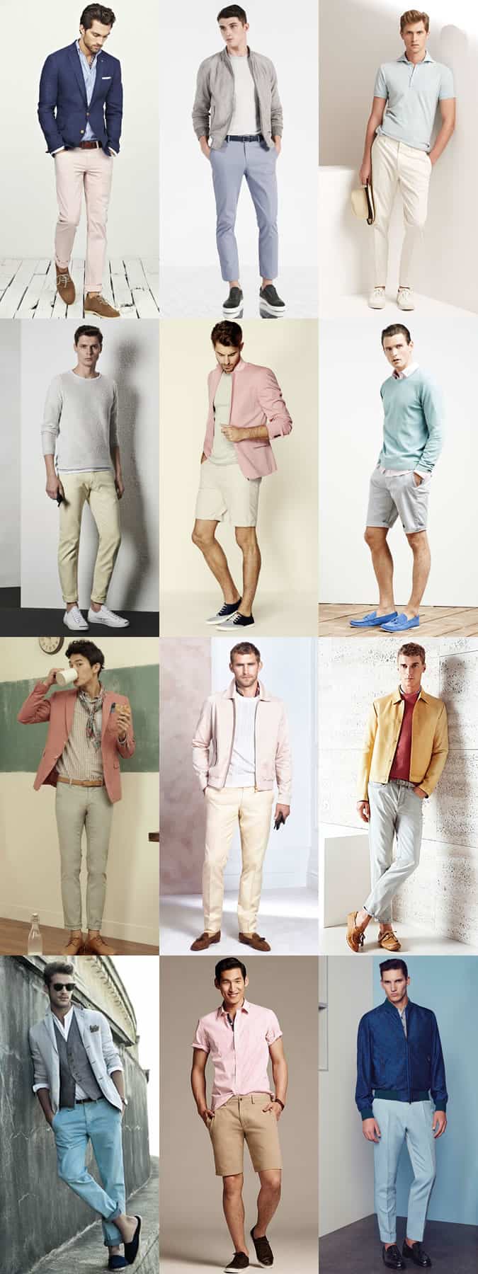 Men's Pastel Coloured Clothing Outfit Inspiration Lookbook
