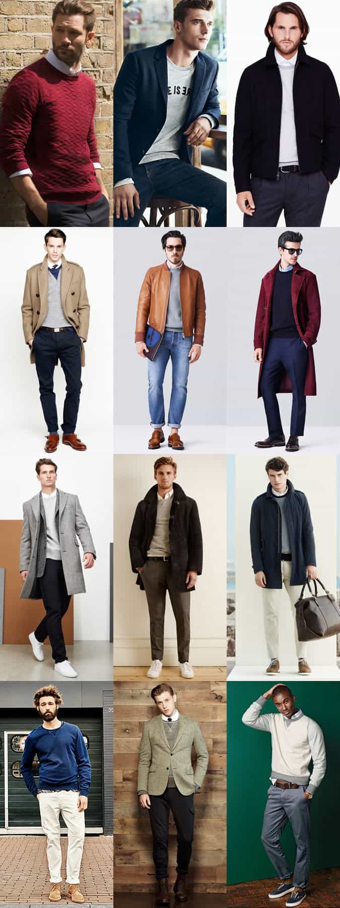 Men's Smart Sweatshirts - Transitional Outfit Inspiration Lookbook