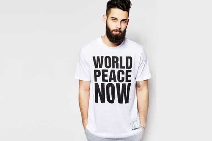 Hamnett Slogan T-Shirt 'World Peace Now' ETA