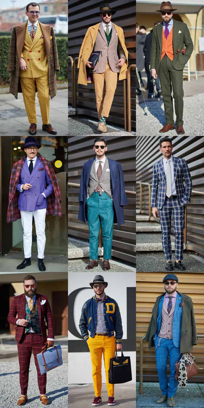 Pitti Uomo Street Style - Bold Patterns and Colour Mixing