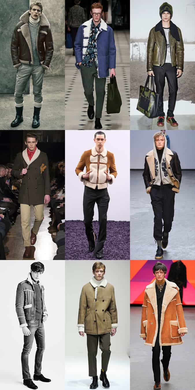 Men's Shearling Jackets and Coats On The AW15 Runways at London Collections: Men