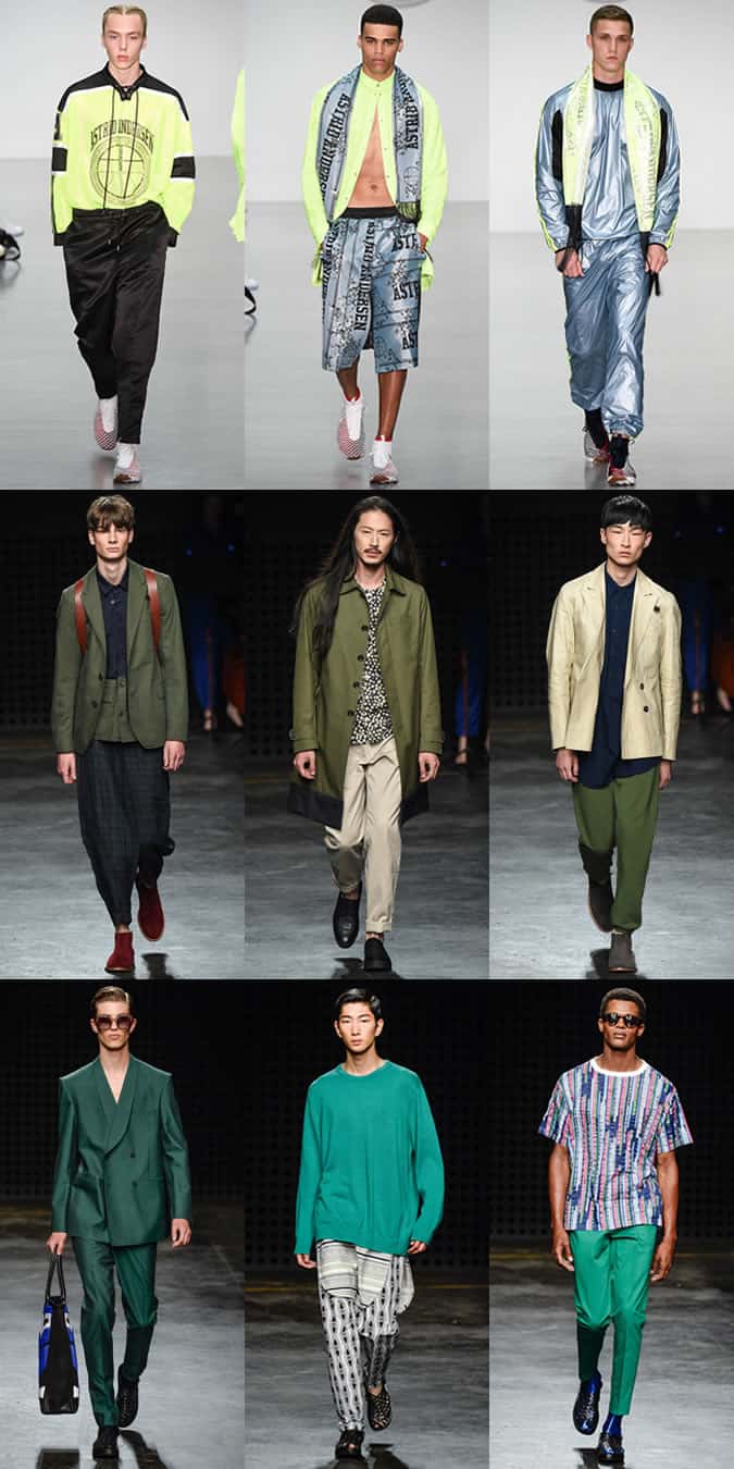 Shades of green on the menswear runways at Astrid Andersen, Lee Roach, Oliver Spencer, Casely-Hayford - LC:M SS16