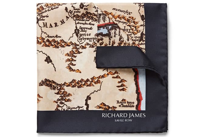 Richard James Printed Silk Pocket Square