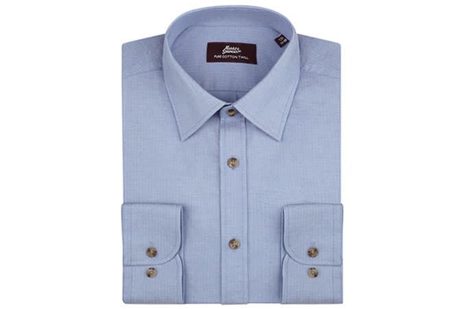 Howme Mens Twill Cotton Slim Tailoring Business Pure Colour Shirt Tops 