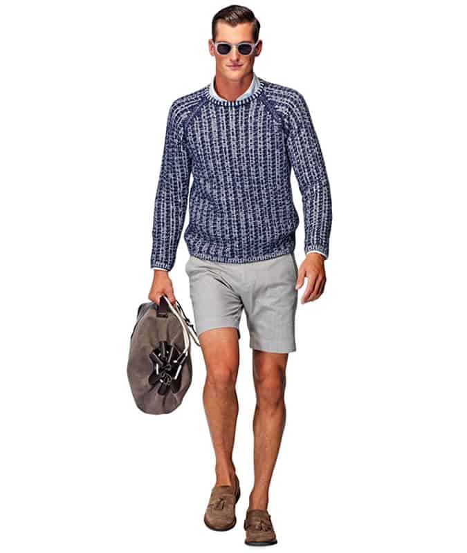 Suitsupply Grey Pinstripe Shorts