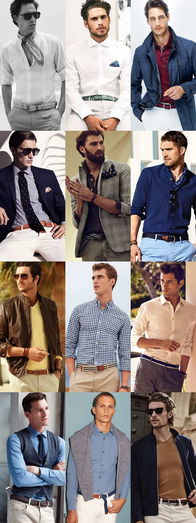 Men's Woven, Webbed, Nylon, Canvas and Braided Belts Outfit Inspiration Lookbook: Spring/Summer 2015
