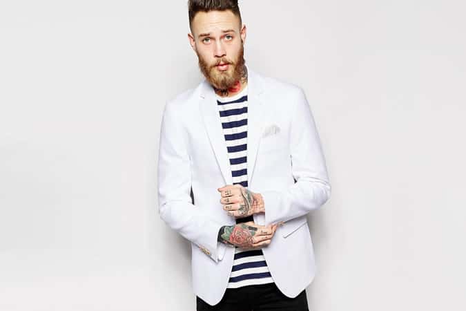 ASOS Slim Fit Blazer In Cotton