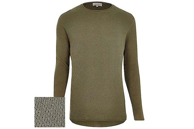 River Island Green Textured Jumper