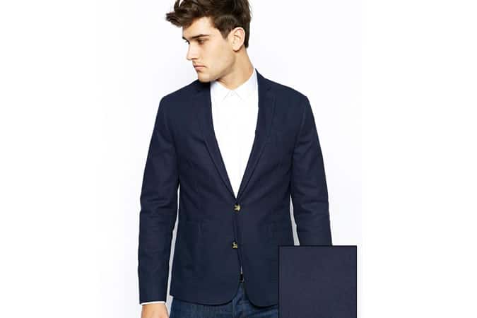 ASOS Slim Fit Blazer In Washed Cotton