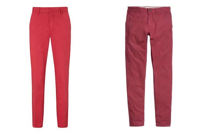 John Lewis Lumsden Chinos & H&M Chinos In Dark Red