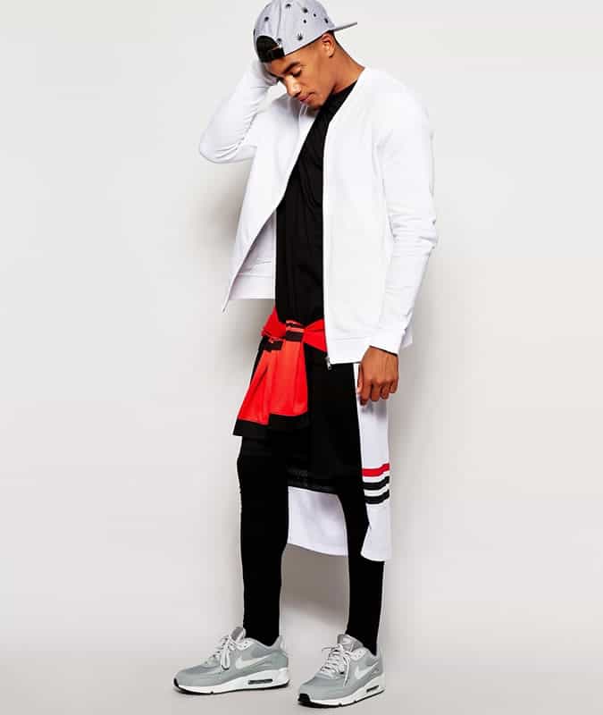 White Bomber jacket Lookbook