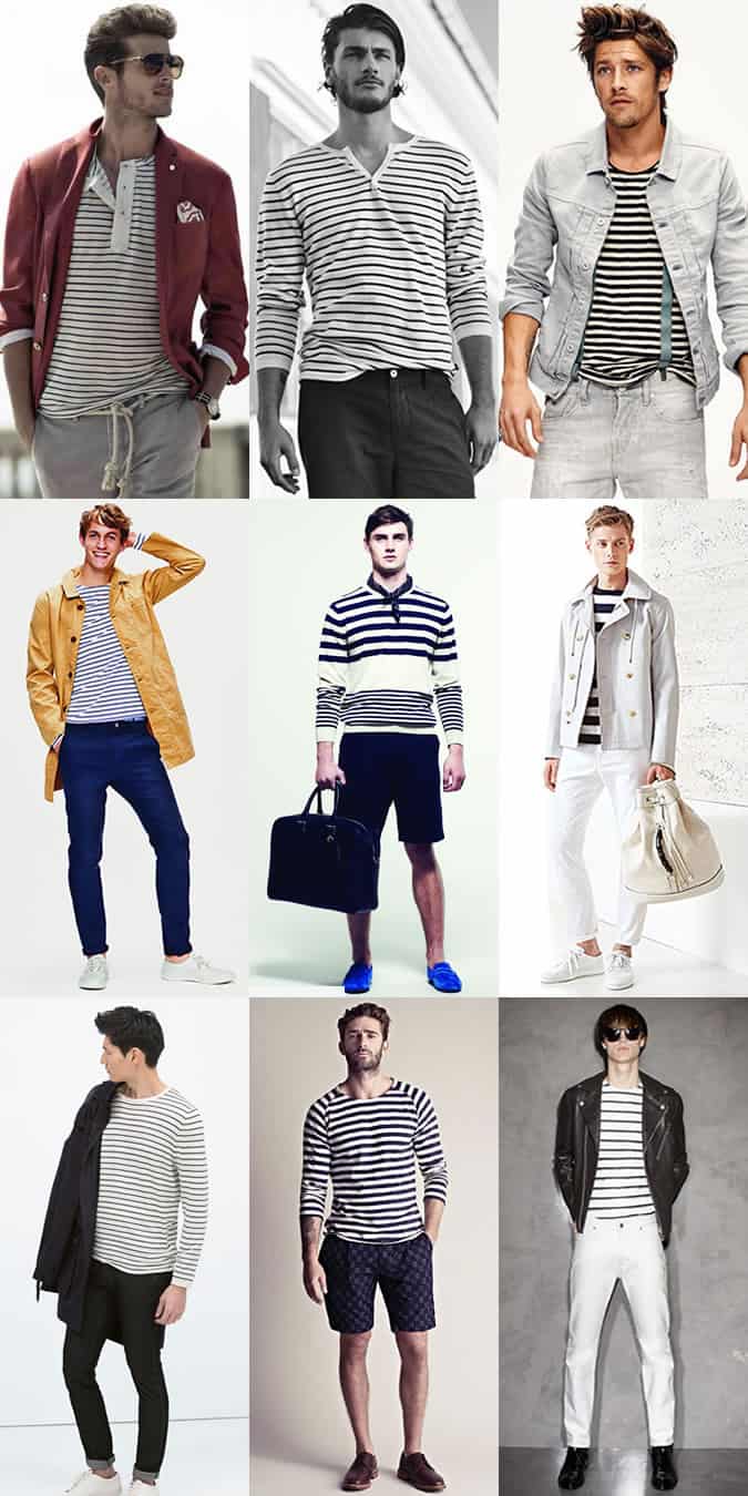 Men's Breton Stripe Tops - Outfit Inspiration Lookbook