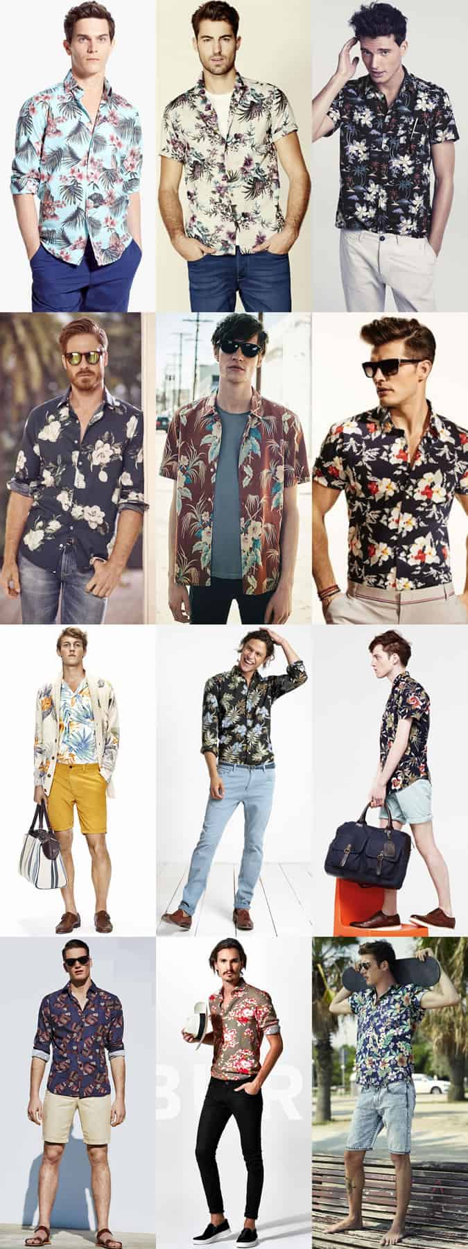 Men's Floral and Hawaiian Shirts Outfit Inspiration Lookbook