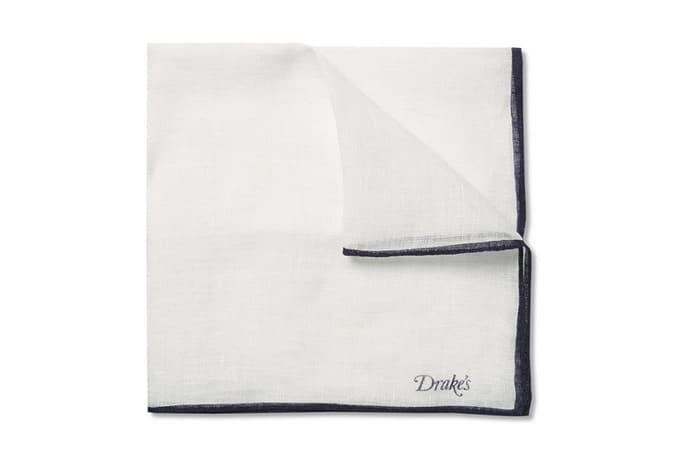 DRAKE'S LINEN POCKET SQUARE