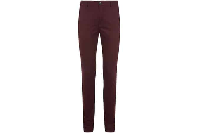 New Look Dark Red Stretch Chinos