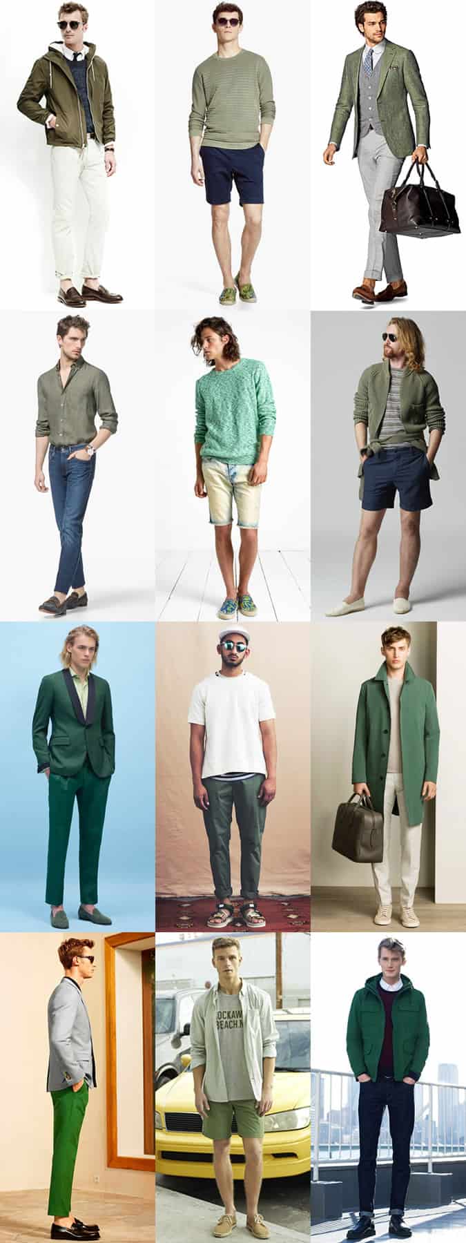 Men's Green Clothing Outfit Inspiration Lookbook - Spring/Summer