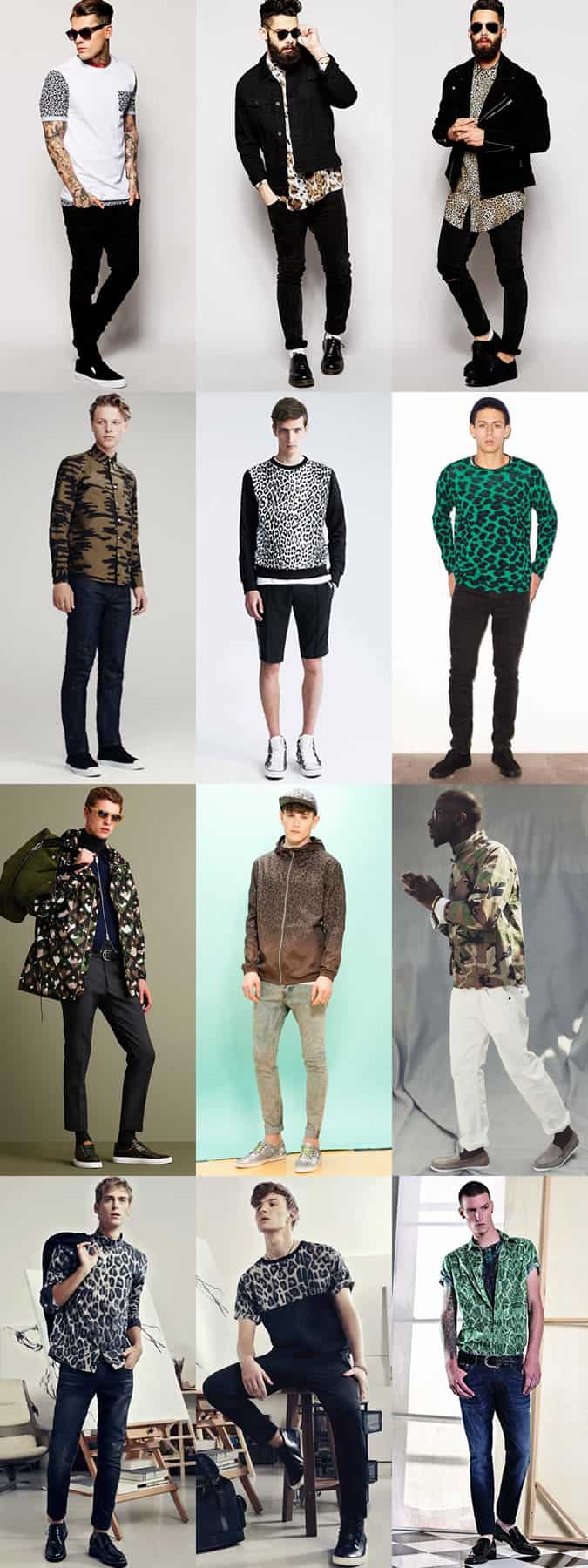 Men's Animal and Jungle Print Clothing Outfit Inspiration Lookbook - Spring/Summer