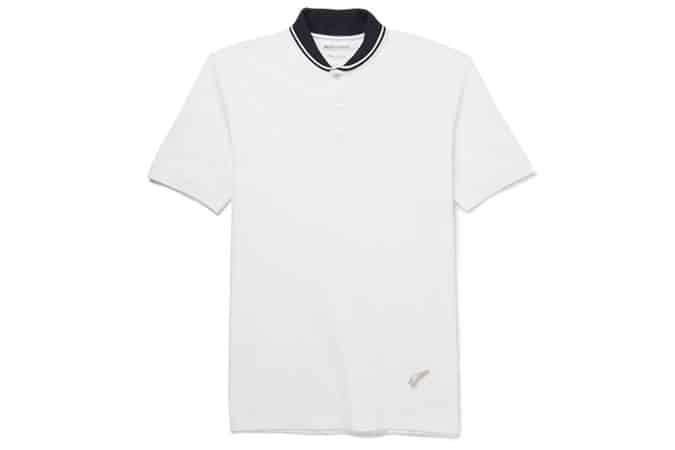 MICHAEL BASTIAN SHAWL-COLLAR COTTON-PIQUÉ POLO SHIRT