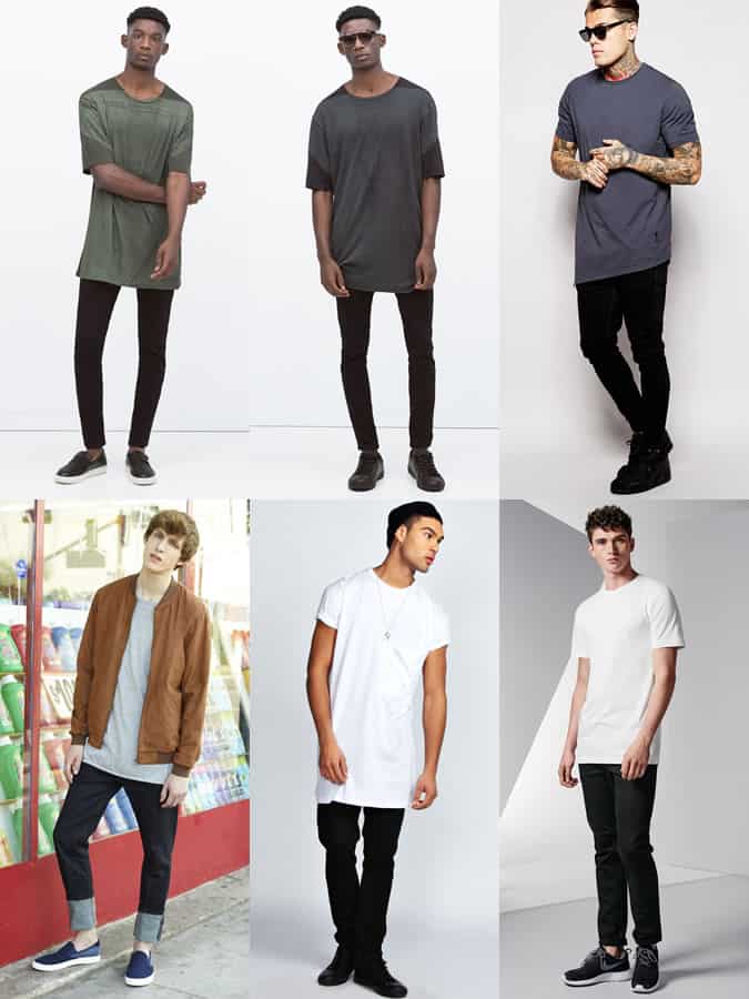 Men's Longline T-Shirts Outfit Inspiration Lookbook