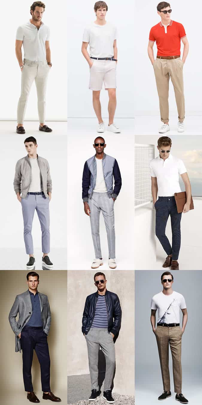 Men's Tucked In T-Shirts and Polo Shirts Outfit Inspiration Lookbook