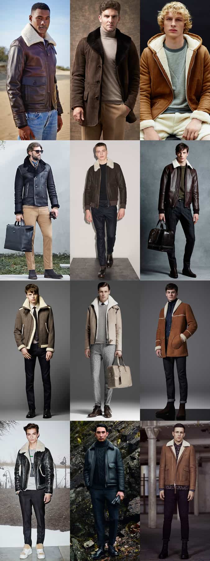 Men's Shearling Outerwear/Jackets Outfit Inspiration Lookbook