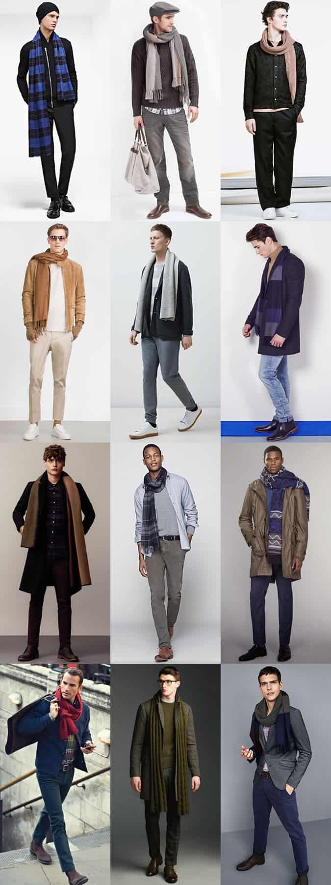 Men's Scarves Autumn/Winter Outfit Inspiration Lookbook