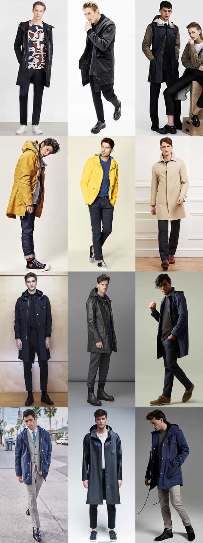 Men's Waterproof Rain Coats Autumn Outfit Inspiration Lookbook