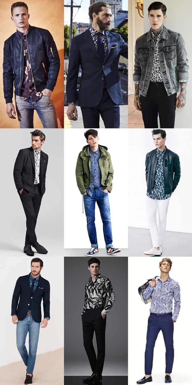 Men's Floral Shirts In Autumn/Winter Outfit Inspiration Lookbook