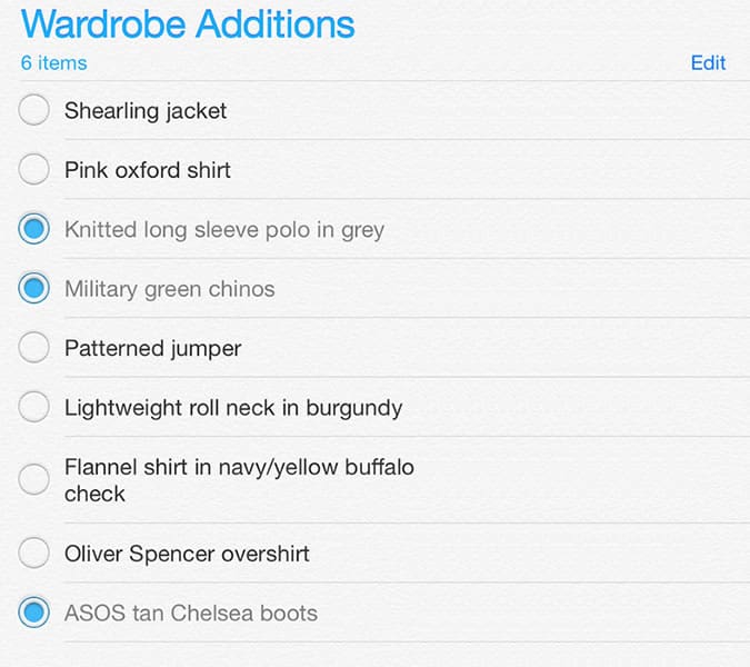 Make a list of pieces you want to buy come pay day