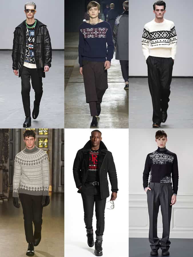 Men's Fair Isle Print Knitwear On The AW15 Menswear Runways
