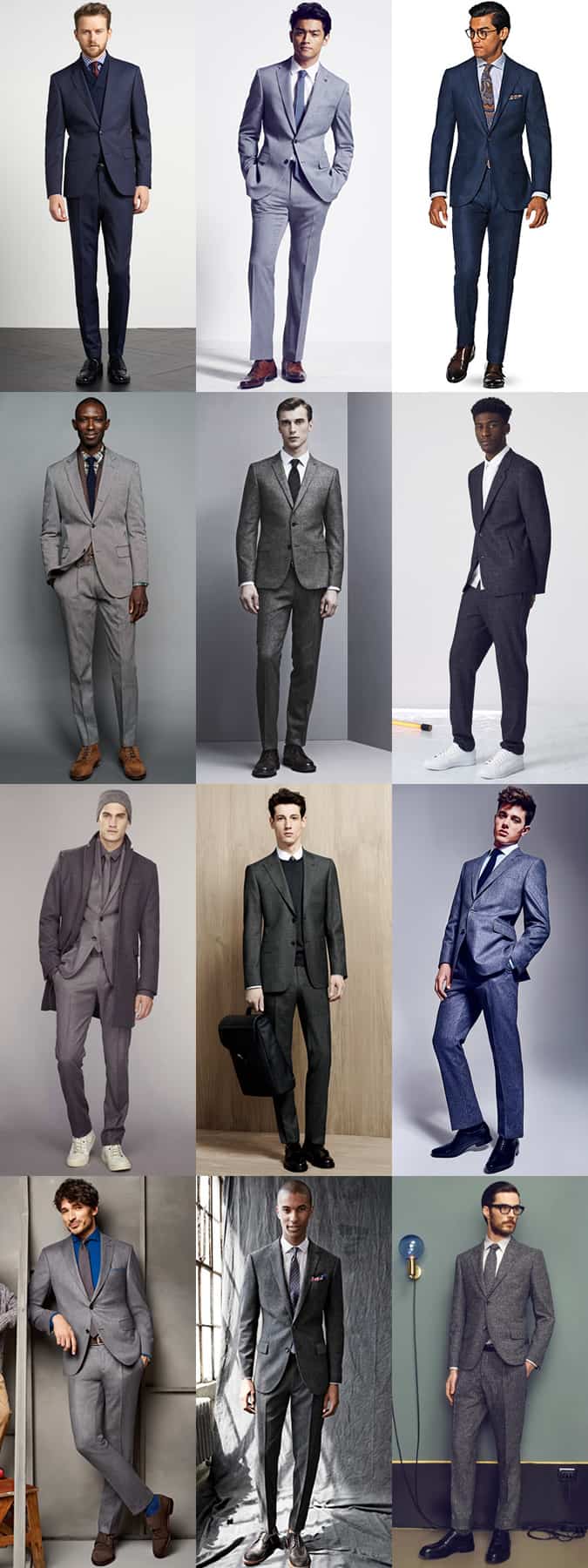 Men's Neutral Flannel and Wool Suits Outfit Inspiration Lookbook