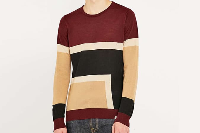 Shore Leave by Urban Outfitters Ian Camel Panel Knit Jumper
