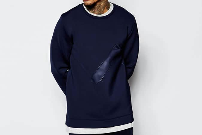 ASOS Oversized Scuba Sweatshirt With Embossed Panel