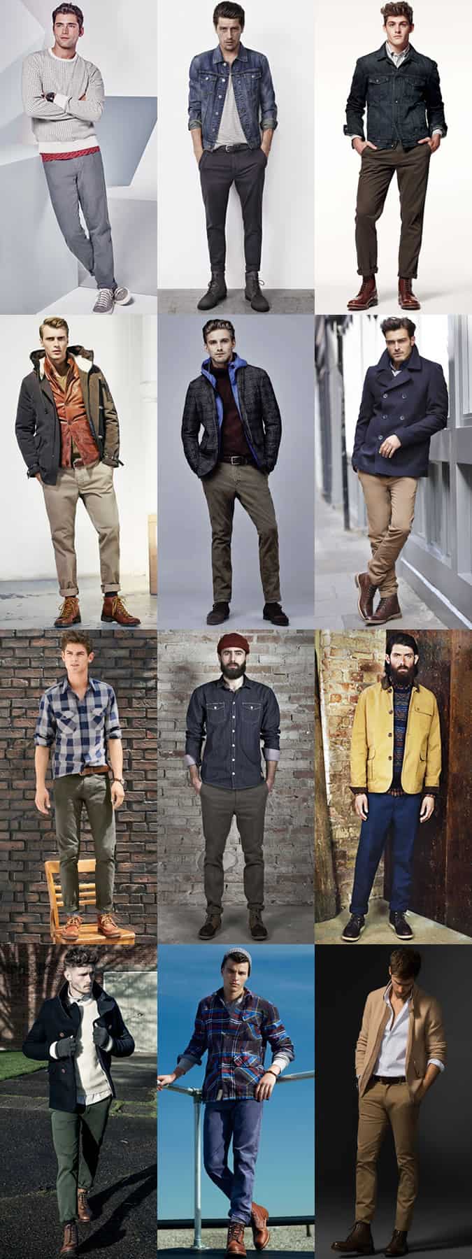 Men's Twill Trousers/Chinos Outfit Inspiration Lookbook
