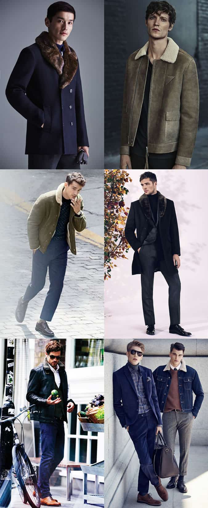 Men's Shearling and Faux Fur Jackets Outfit Inspiration Lookbook