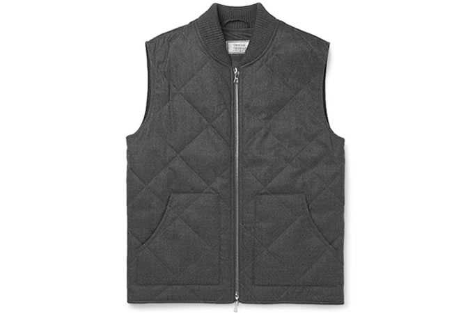 Officine Generale Crosby Wool Flannel Padded Gilet