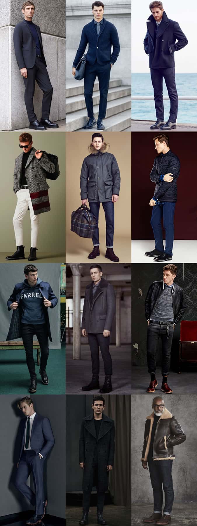 Men's Commando and Chunky Rubber-Soled Shoes and Boots Outfit Inspiration Lookbook