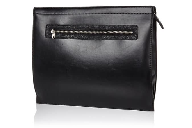 River Island Black zipped document holder