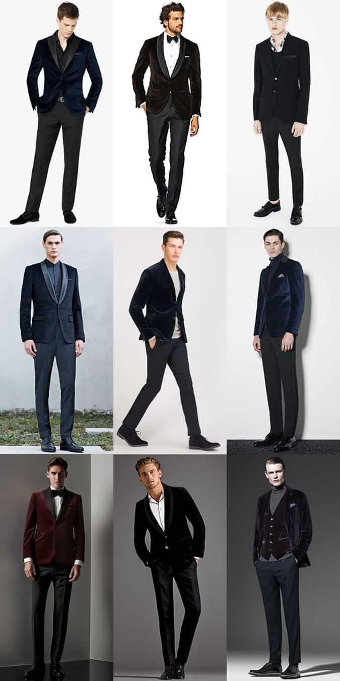 Men's Velvet & Tux Blazers Party Season Outfit Inspiration