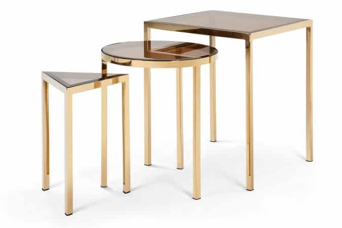 Nova Nesting Side Tables in Brass