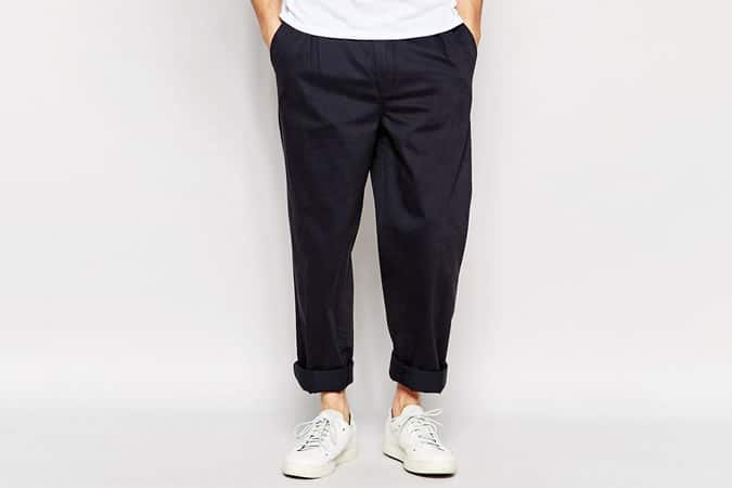 ADPT Pleated Chinos In Wide Leg Fit