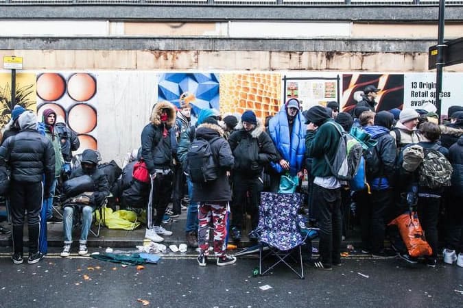 Supreme Fans Queueing Outside Of London Store