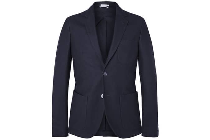 Gant Rugger Navy Slim-Fit Cotton-Piqué Blazer