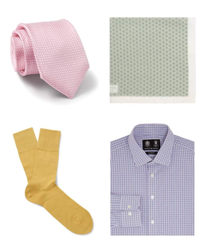 Men's Colour-Pop Shirts, Ties, Pocket Squares and socks