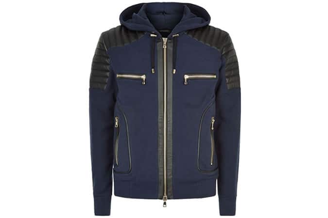 Balmain Biker Panel Hooded Sweater