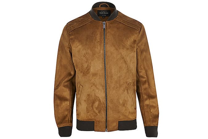 River Island Faux-Suede Bomber Jacket